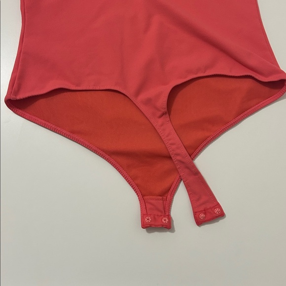 Free People Coral Pink Keep it Sleek Bodysuit Medium - Picture 7 of 11